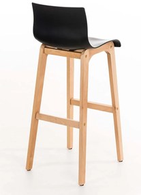 Banco de bar Hoover em plástico e com estrutura de Cor Natural 41 x 101 x 46 cm Preto