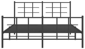 Estrutura de cama sem colchão com pés 160x200 cm preto