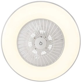 LED Ventilador de teto branco com efeito estrela regulável - Climo Moderno