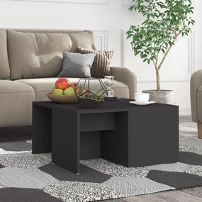 vidaXL Mesas de centro 4 pcs 33x33x33 cm derivados de madeira cinza