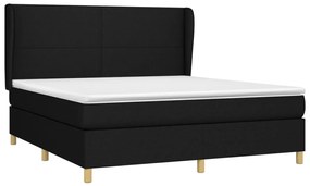 Cama com molas/colchão 160x200 cm tecido preto