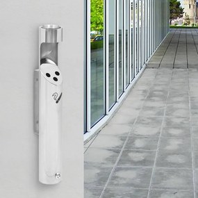149570 vidaXL Cinzeiro para parede aço inoxidável