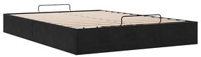 Estrutura de cama otomana sem colchão 140x190 cm veludo preto