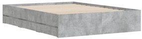 Estrutura de cama c/ gavetas derivados de madeira cinza-cimento