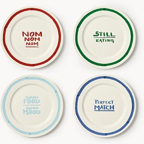 Pratos de jantar em porcelana com padrão decorativo Tutti, conjunto de 4