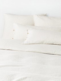 Capa de edredão em linho lavado com riscas finas Rinna