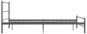 Estrutura de Cama Dart em Metal Cinzento - 160x200 cm - Design Moderno
