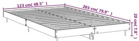Estrutura de cama 120x200 cm derivados de madeira branco