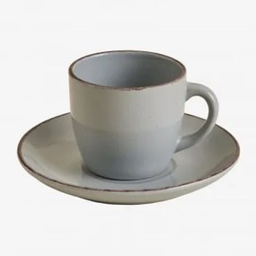 Pacote De 2 Xícaras De Café Em Grés Ronilena Com Pires, 22 Cl Cinzento Golfinho - Castanho - Sklum