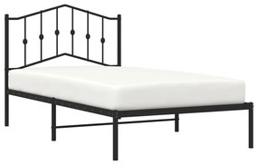 Estrutura de cama com cabeceira 100x190 cm metal preto