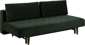 Sofá-cama Norsica 491, Número de lugares: 4, Verde escuro, 83x200x105cm, 71.8 kg, Pernas: Madeira, Madeira: Borracha