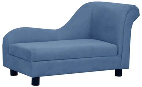 Sofá para cães com almofada 83x44x44 cm pelúcia azul