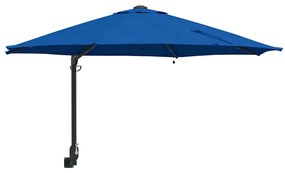 Guarda-Sol de Jardim de Parede com LEDs Azul 248 cm