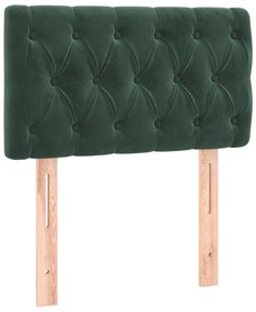 Cama com molas/colchão 80x200 cm veludo verde-escuro
