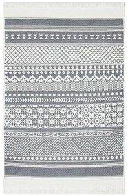 Tapete 160x230 cm algodão cinzento e branco