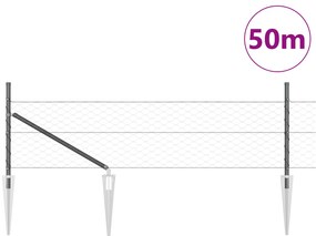 Cerca Hexagonal vidaXL Cinza 0,4x50 m Aço