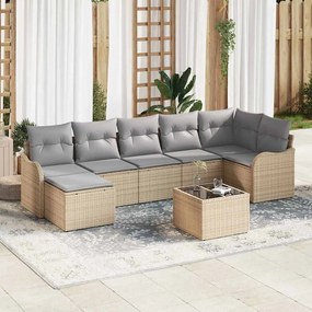 Conjunto de Sofá de Jardim vidaXL com Almofadas Pretas Vime Polirattan