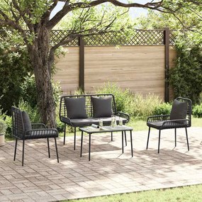 vidaXL Conjunto de Jantar para Jardim 3 pcs Preto, Antracite