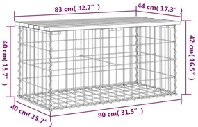 Banco de jardim c/ design gabião 83x44x42 cm pinho maciço