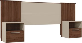 Cabeceira de Cama LUCHIA – Extensível + 2 Mesas de Cabeceira  – MDP Ha