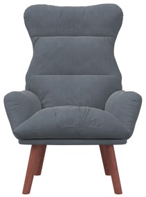 Poltrona Relaxante Veludo Cinza Escuro