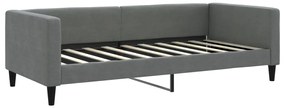 Sofá-cama com colchão 90x190 cm tecido cinzento-escuro