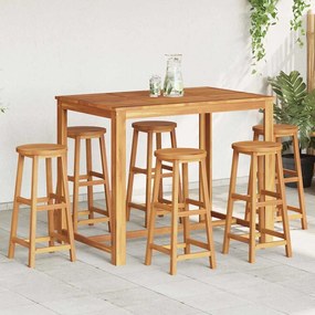 vidaXL Bancos de bar 6 pcs madeira de acácia maciça