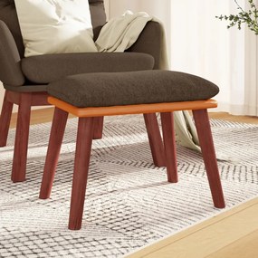 vidaXL Apoio de pés 45x29,5x35 cm tecido/couro artificial castanho