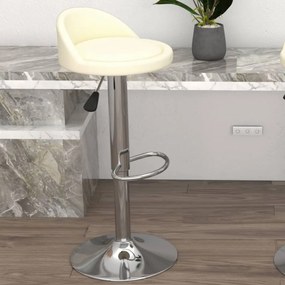 vidaXL Banco de bar couro artificial cor creme