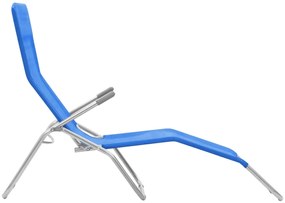 Espreguiçadeiras dobráveis 2 pcs textilene azul
