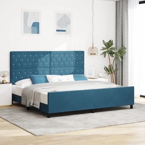 Cama vidaXL Azul Escuro 200x200 cm Veludo