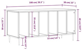 Armário para discos 100x38x48 cm derivados de madeira branco
