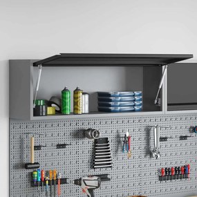 Gabinete de Ferramentas VidaXL Montado na Parede com Porta a Gás Preta
