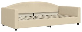 Sofá-cama com gavetão e gavetas 100x200 cm tecido cor creme