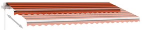 Toldo retrátil manual com LED 400x300 cm laranja e castanho