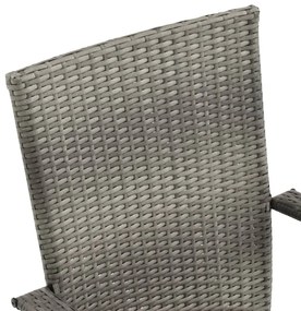 5 pcs conjunto de jantar para jardim cinzento
