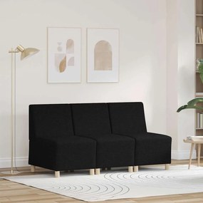 vidaXL Cadeira de Sofá Cinza Claro 55 cm em Tecido 3 pcs Preto
