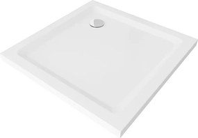 Mexen Flat base de duche quadrada slim 90 x 90 cm, branca, sifão cromado - 40109090