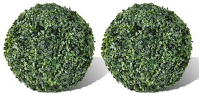 vidaXL Bola de buxo topiária folhas artificiais 27 cm 2 pcs