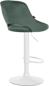 Banco alto Milet em veludo com estrutura branca 85-106 x 47 x 48 cm Verde