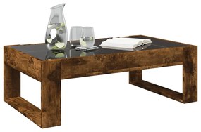 Mesa de centro luzes LED Infinity 90x53x30 cm carvalho fumado