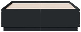 Estrutura cama c/ luzes LED 120x190 cm derivados madeira preto