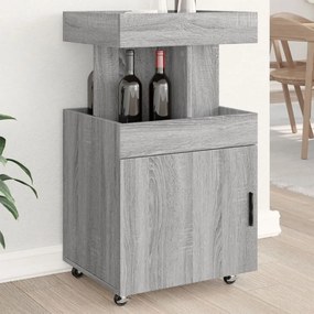 vidaXL Carrinho de bar 50x41x89cm derivados de madeira cinzento sonoma