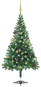 3077490 vidaXL Árvore de Natal artificial pré-iluminada c/ bolas 910 ramos