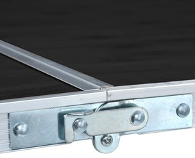 Mesa de campismo dobrável 240x60 cm alumínio cinzento