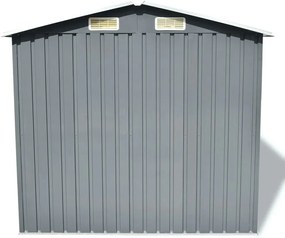 Abrigo de jardim metal cinzento 204x132x186 cm