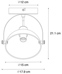 Candeeiro de teto industrial branco prateado 15 cm ajustável - Magnax Industrial