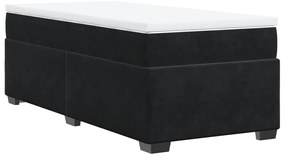 Cama com molas/colchão 90x190 cm veludo preto