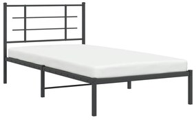 Estrutura de cama com cabeceira 107x203 cm metal preto