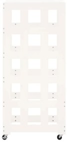 Suporte de lenha c/ rodas 40x49x110 cm pinho maciço branco